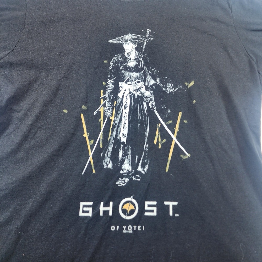 Ghost of Yotei Graphic Tee Mens L Black Ring Spun Cotton Gaming PS5 - Picture 2 of 8